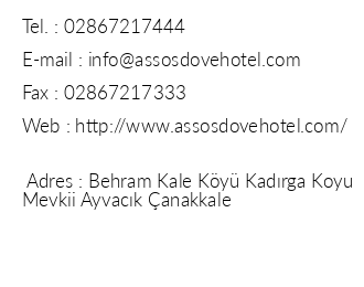Assos Dove Hotel Resort & Spa iletiim bilgileri